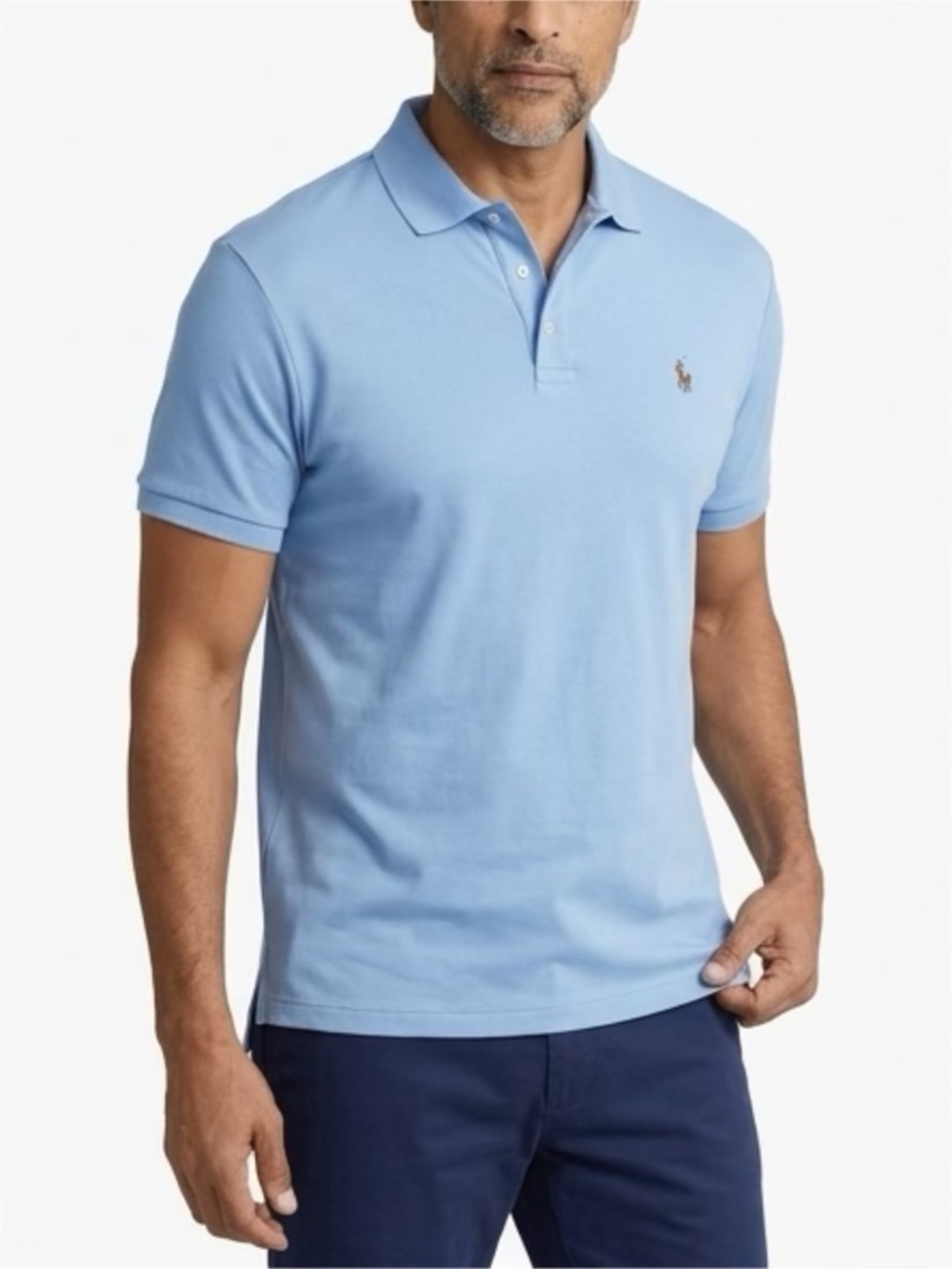 POLO RALPH LAUREN BLUE LARGE CLASSIC FIT POLO SHIRT